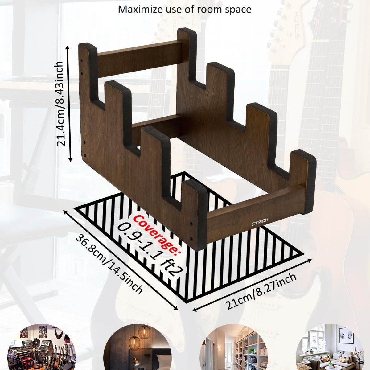Musical Instrument Violin - Wooden Guitar Step-Style Storage Rack, Shop