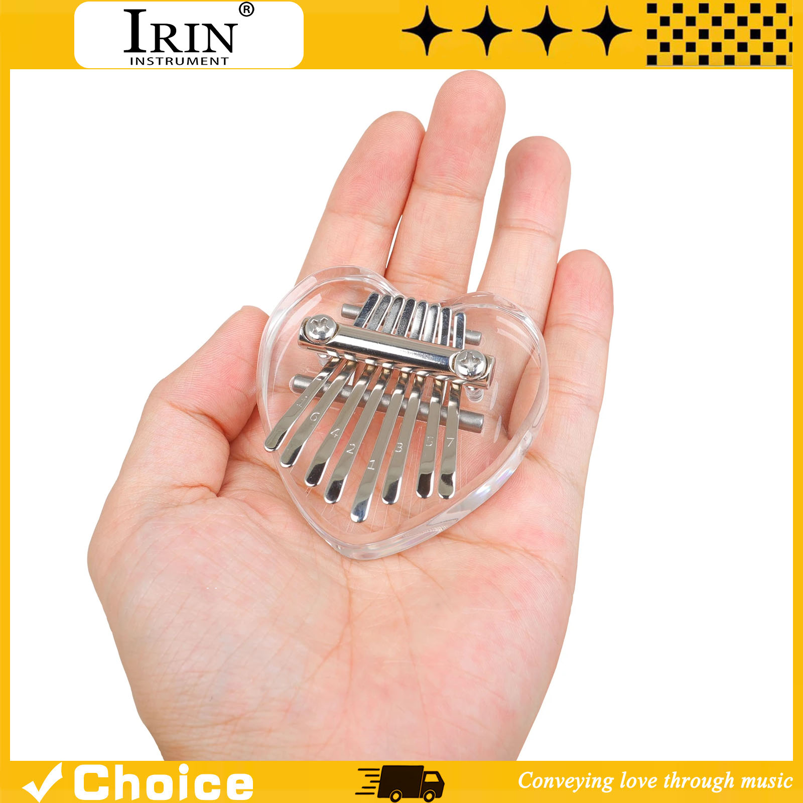 Musical Instrument Harp - 8-Key Kalimba Mini Thumb Piano Acrylic