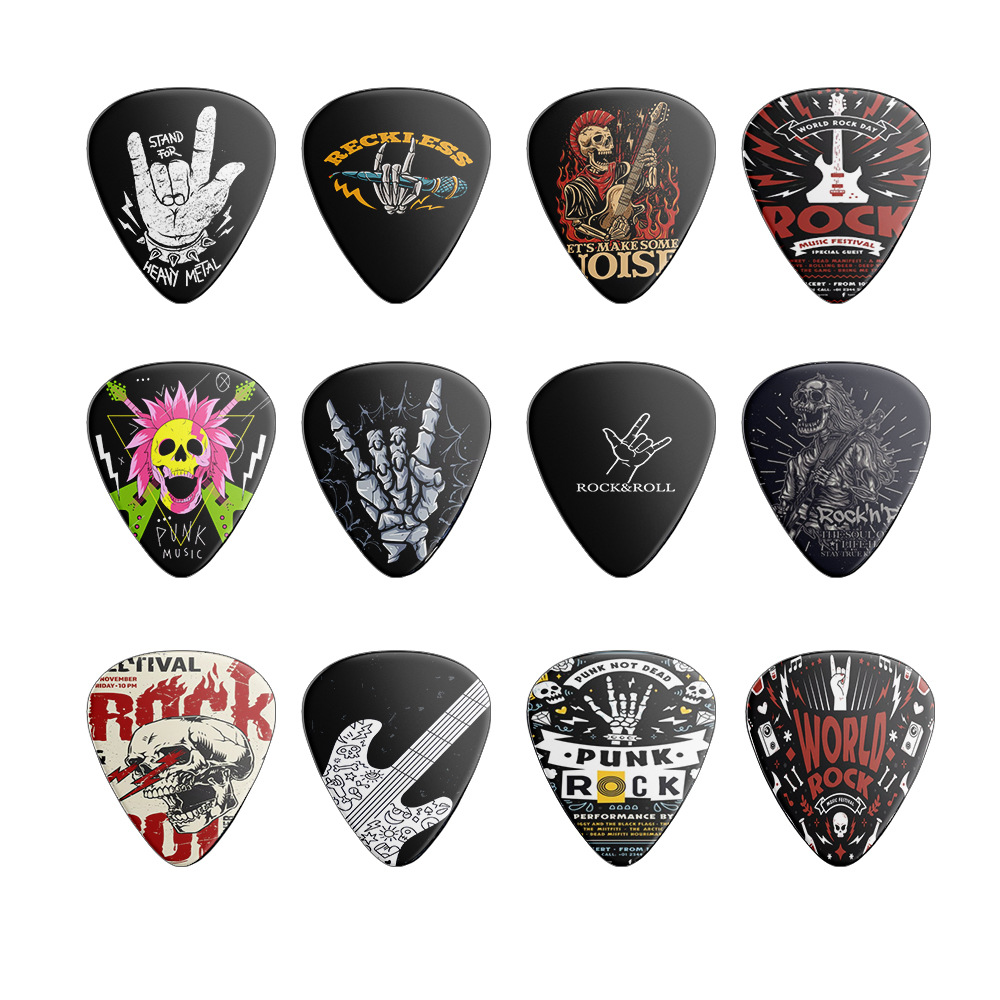 Musical Instrument Note - 12 Pieces Guitar Picks 0.46mm 0.71mm