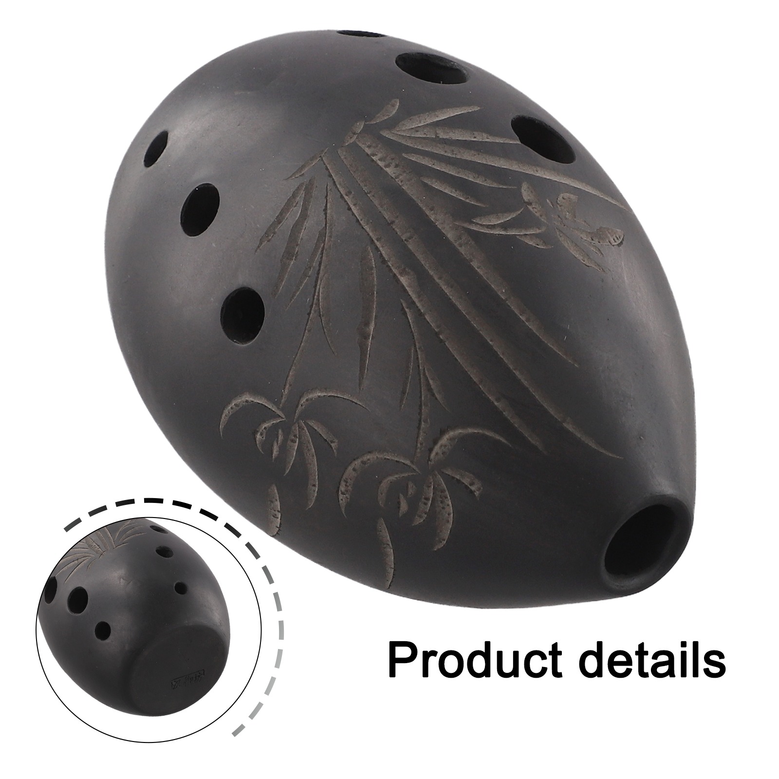 Black 8 Hole Ocarina Clay Xun  - Musical Instrument Xun review and price