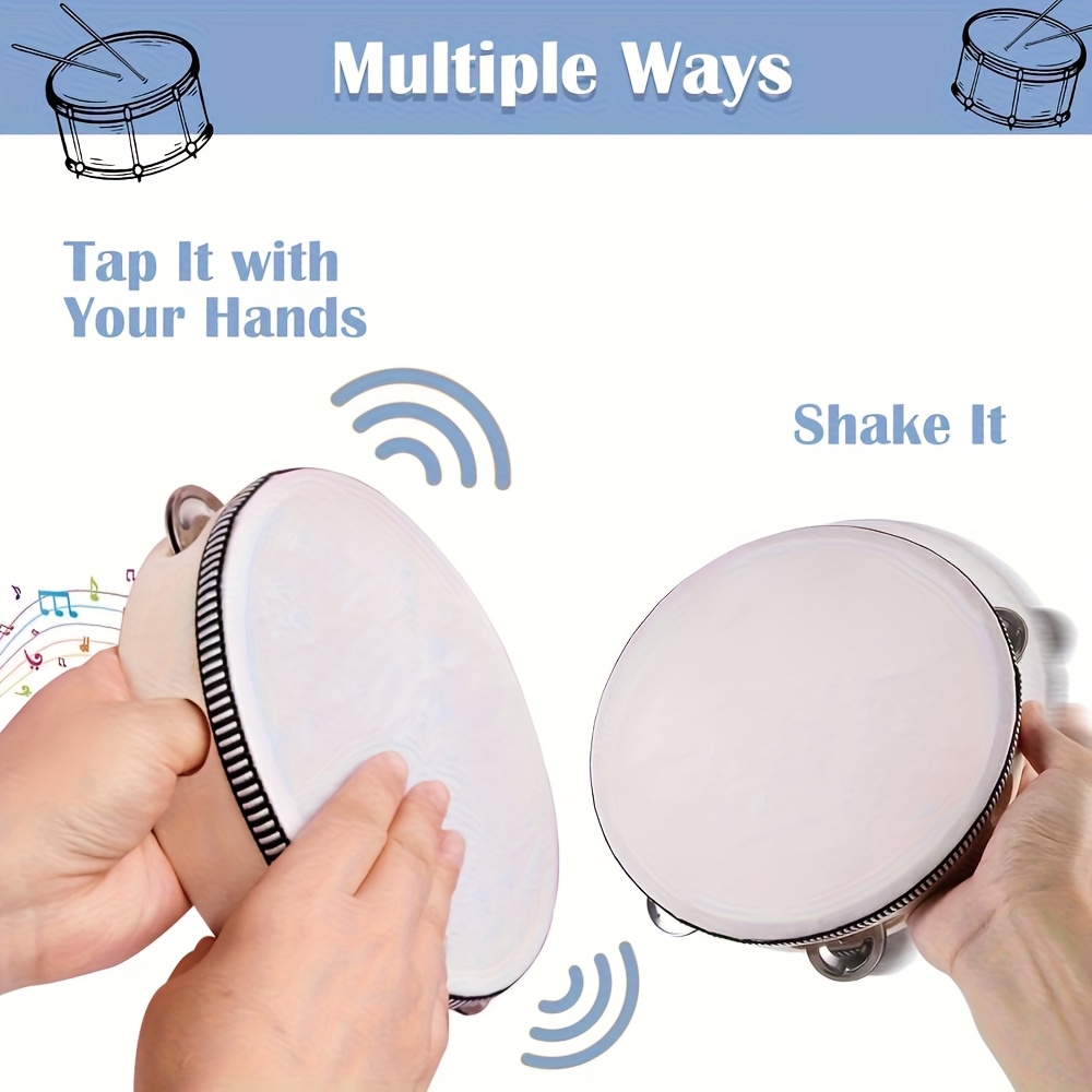 1/3pcs Wooden Tambourine 6/8/1 - Musical Instruments Game review and price