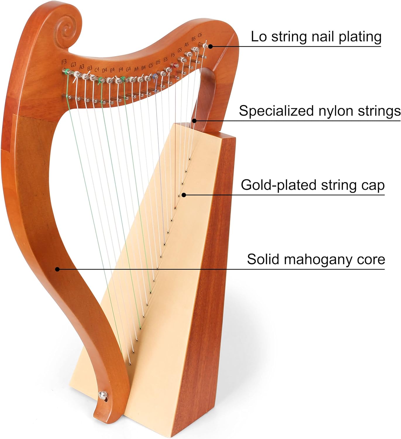 15 19 String Mini Harp Lyre Pi - Musical Instrument Harp review and price