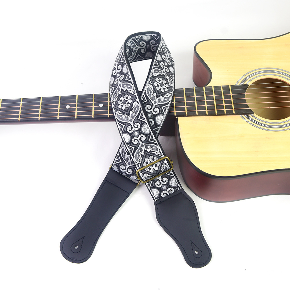 Guitar Strap Embroidered Print - Musical Instrument Note review and price