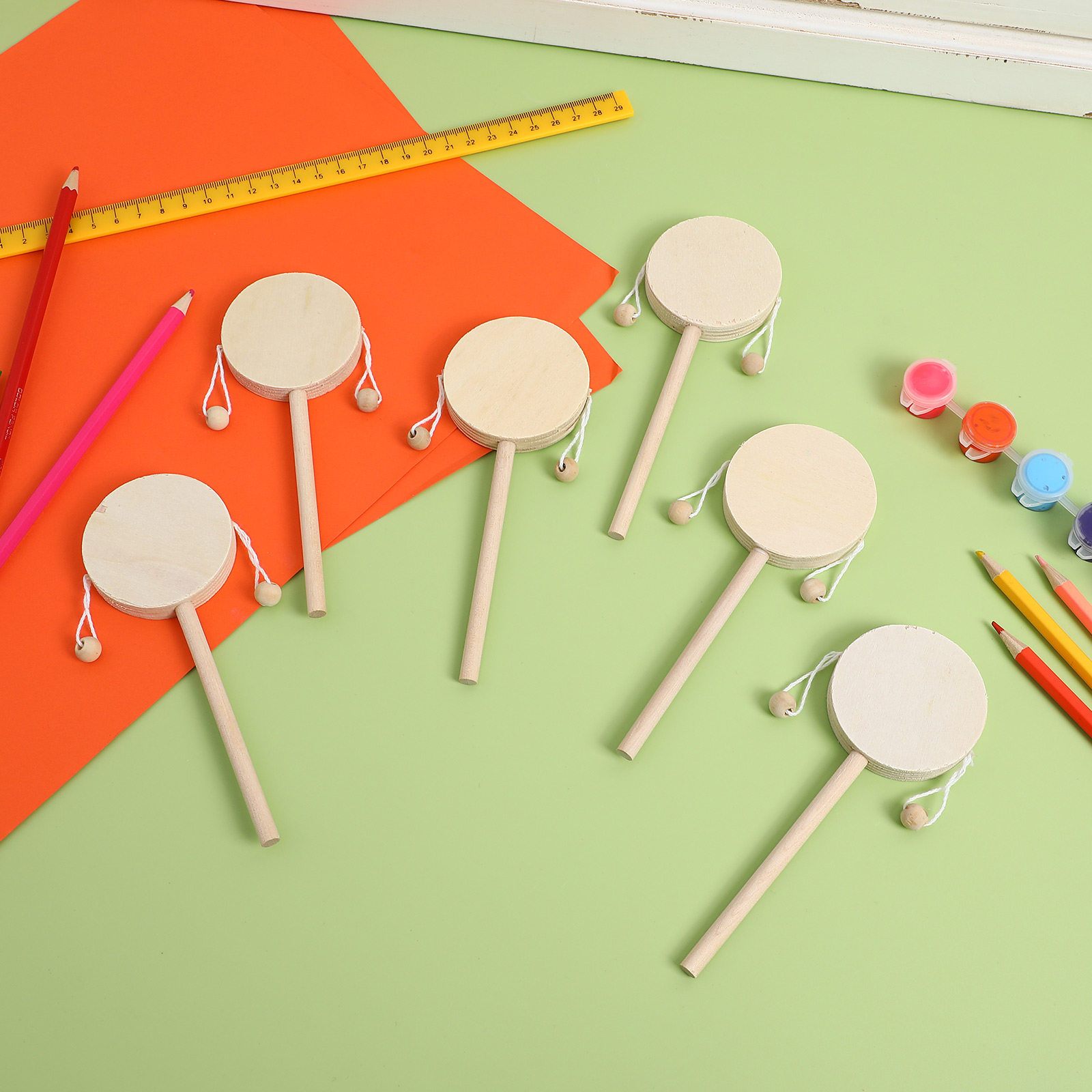 1Set Rattle Drum Wooden DIY Un - Musical Instrument You Shake review and price